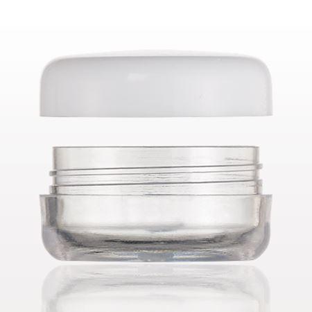 Jar with White Cap, Clear