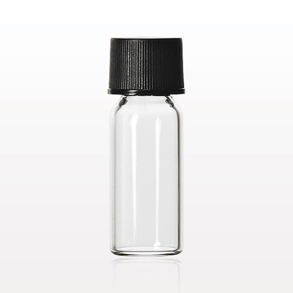 Bottle, Clear with Screw Cap, Black