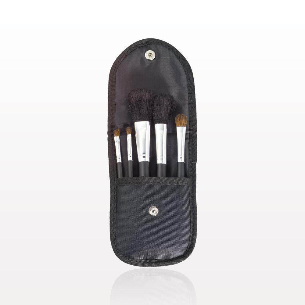 5 -Piece Brush Set with Snap Front Case, Black