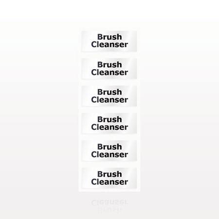 Brush Cleanser Label, Clear with Black Lettering