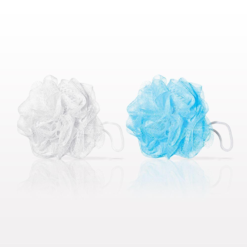 Mesh Bath Pouf, White