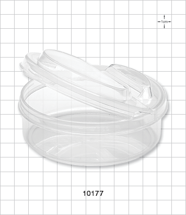 Round Container with Flip Top Lid, Clear