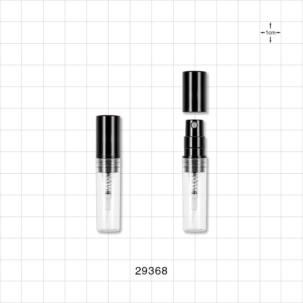 Spray Bottle, Natural with Pump and Cap, Black