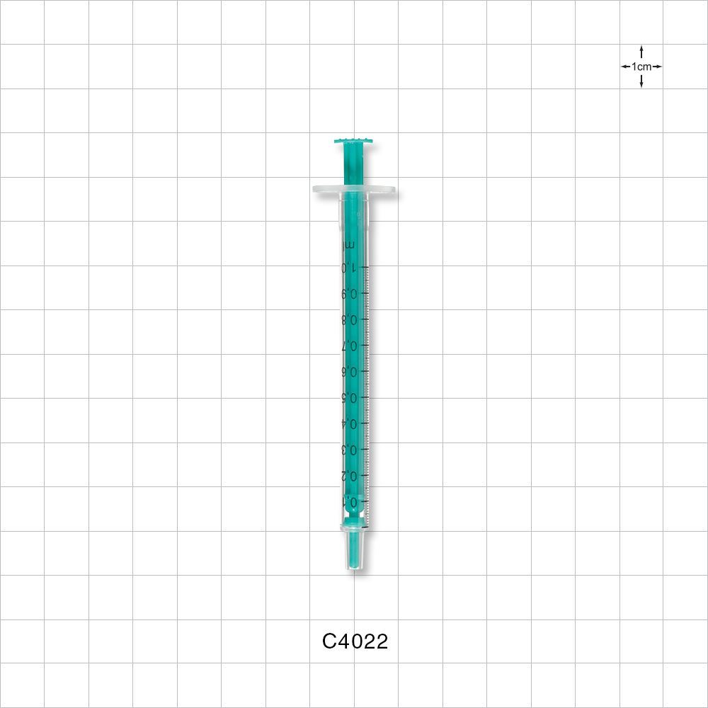 Discontinued Two-Piece Syringe, Male Luer Slip, Zero Dead Space, Green