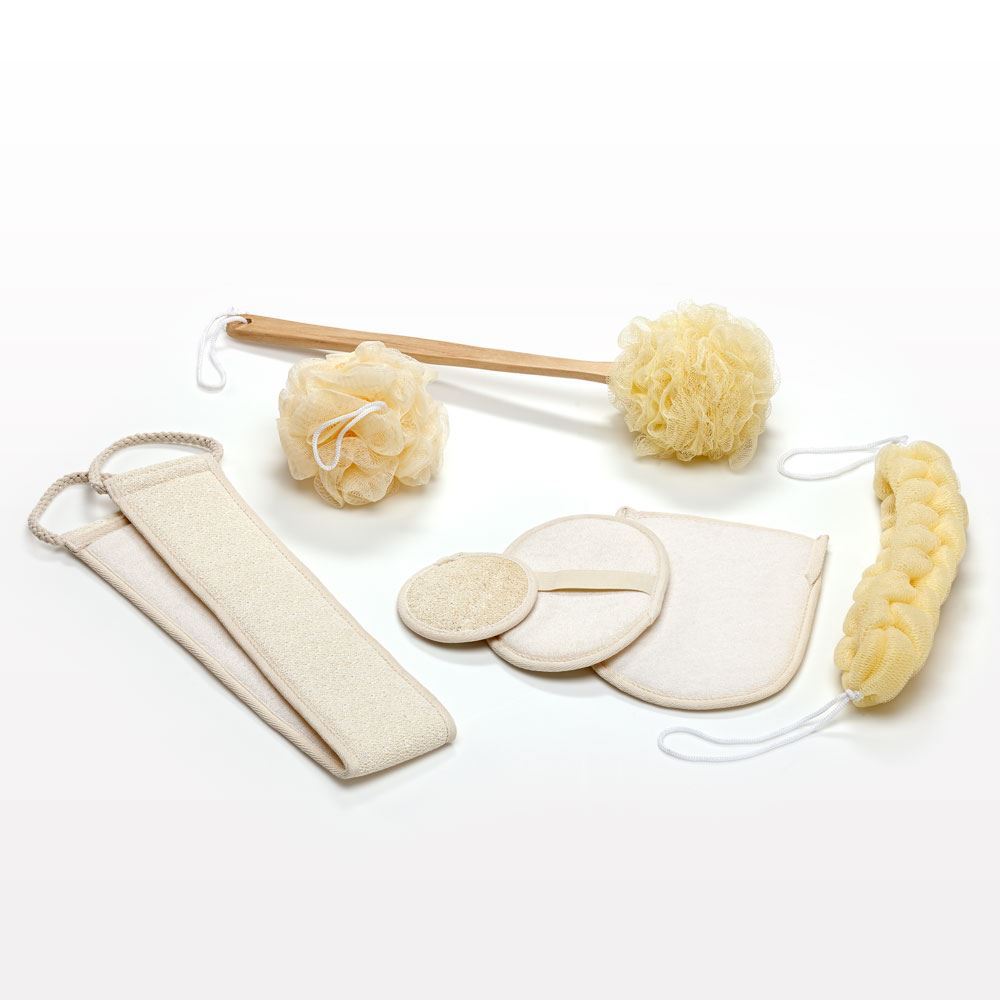 Large Loofah Pad with Hand Strap, Natural