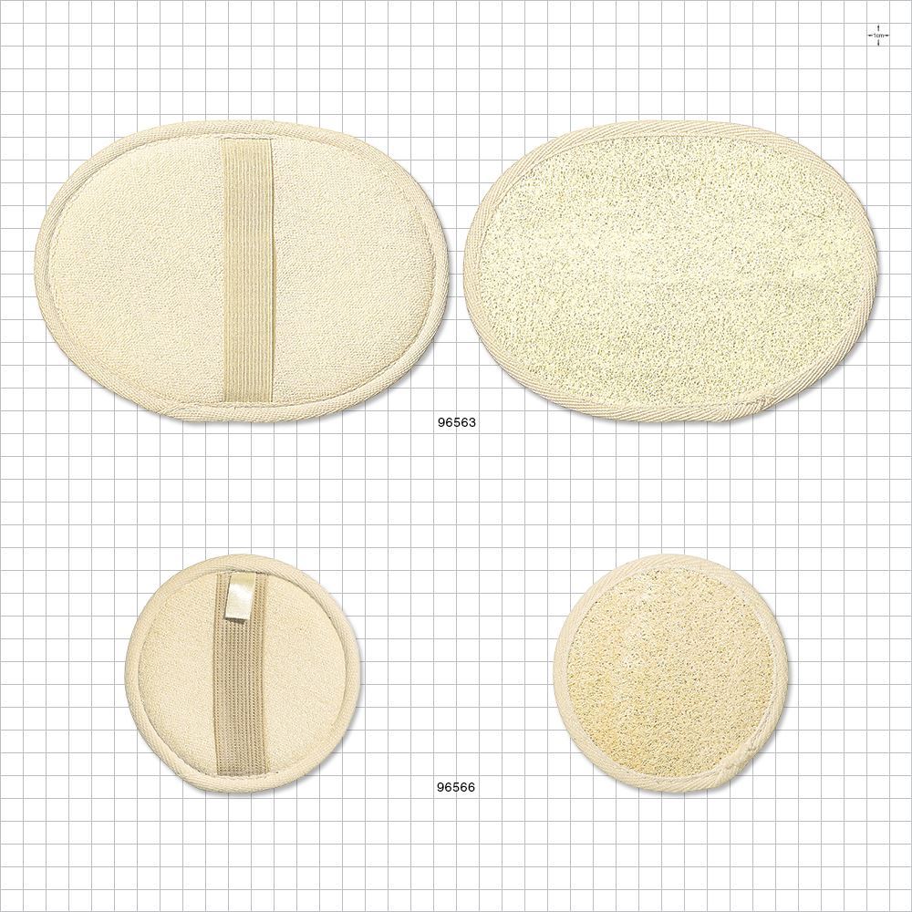 Large Loofah Pad with Hand Strap, Natural