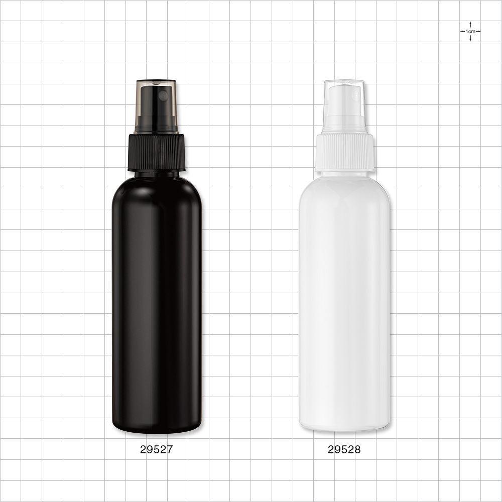Bottle and Sprayer, Black with Overcap, Translucent Black