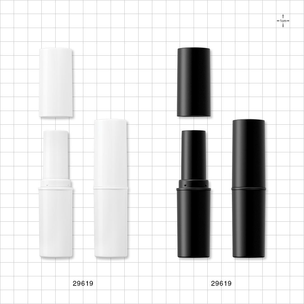 Round Twist-Up Makeup Stick Container and Cap, White