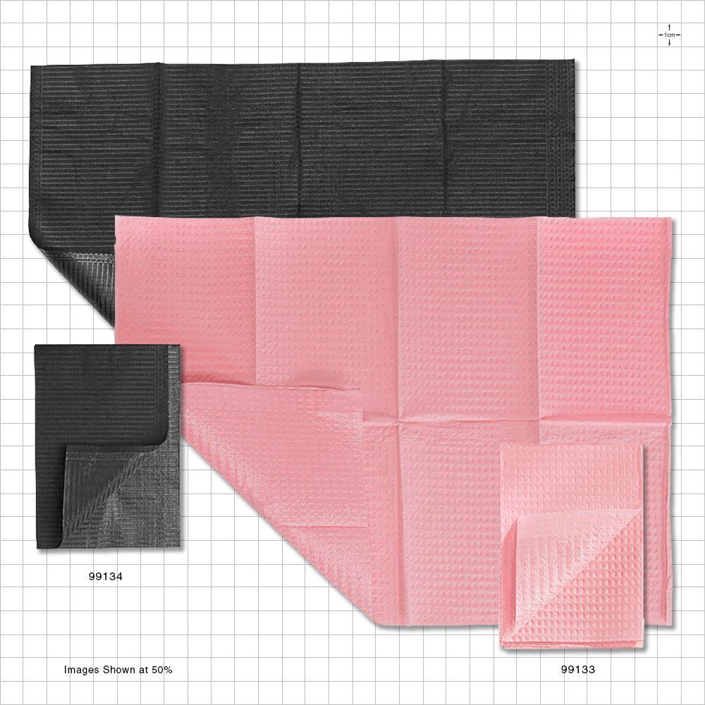 2:1 Ply Biodegradable Dental Bib/Station Mat, Black