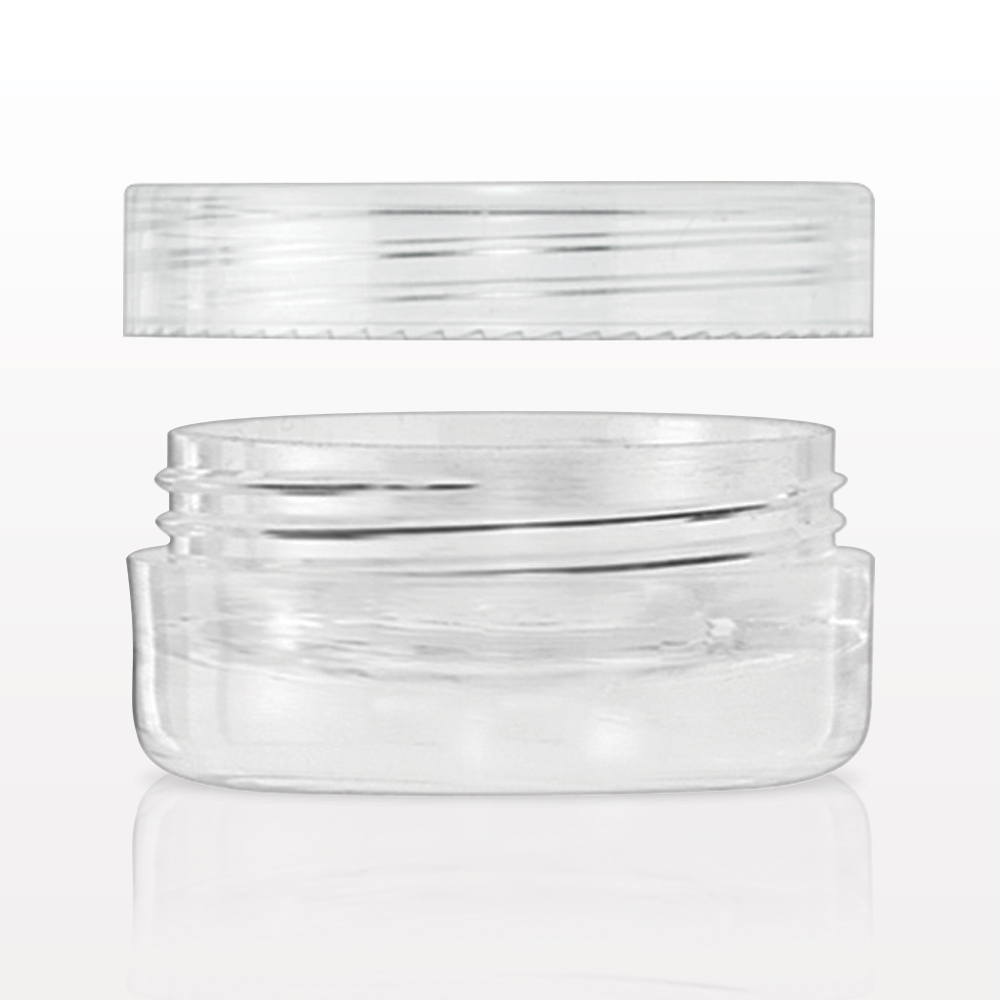 5 gram Single Wall Jar, Clear with Caps